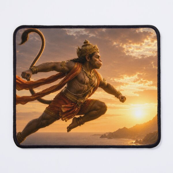 Item preview, Lord Hanuman Crossing the Ocean – Courage and Faith Hindu Wall Art designed and sold by Homyar.