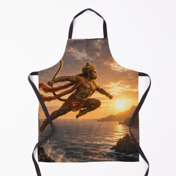 Item preview, Lord Hanuman Crossing the Ocean – Courage and Faith Hindu Wall Art designed and sold by Homyar.