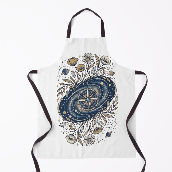Item preview, Celestial Compass and Cosmic Floral Illustration designed and sold by GoldenPetalAma.