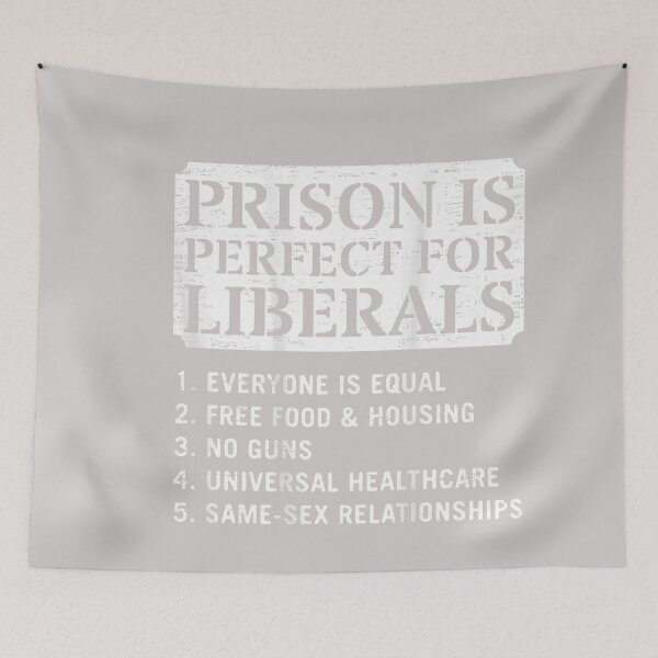 Item preview, (ON Back) Prison is Perfect for Liberals Anti Liberal Quote designed and sold by MabelWells.