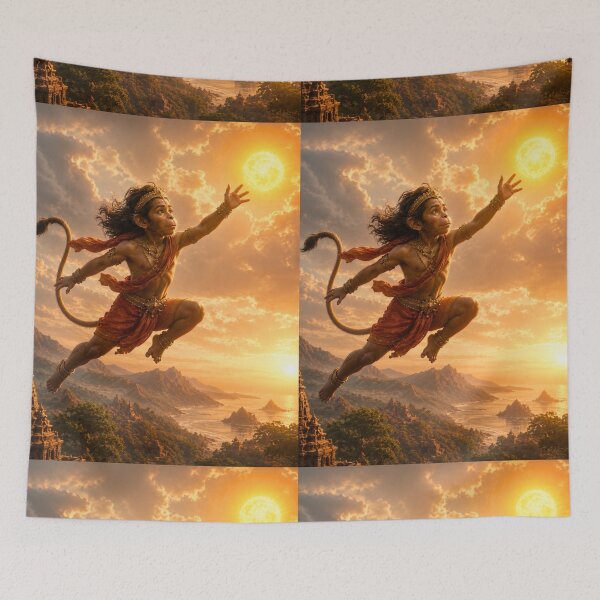 Item preview, Young Hanuman Reaching for the Sun – Divine Childhood Adventure Artwork designed and sold by Homyar.