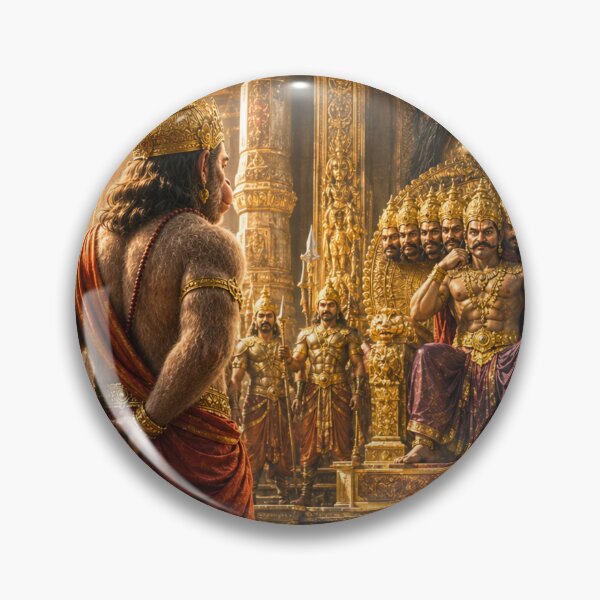 Item preview, Lord Hanuman Before Ravana's Court – Fearless Messenger of Ram designed and sold by Homyar.