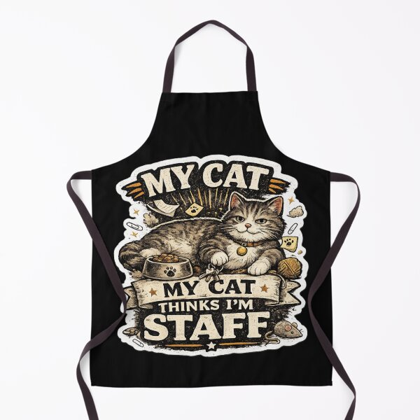 Item preview, My Cat Thinks I'm Staff Funny Cat Lover Sticker designed and sold by piketo.