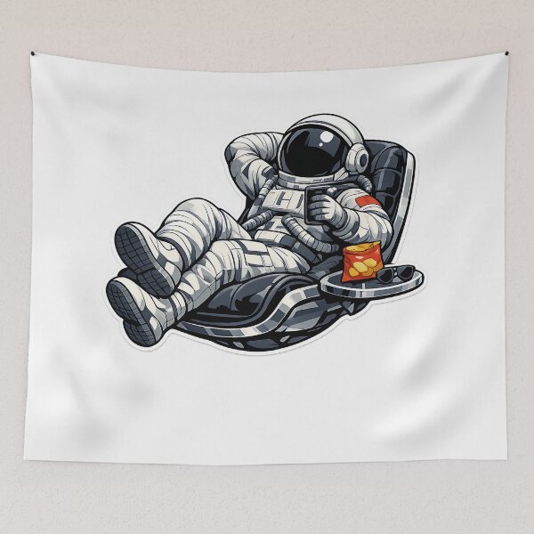 Item preview, Relaxing Astronaut Floating Lounge Chair Space Illustration designed and sold by builtforyou.