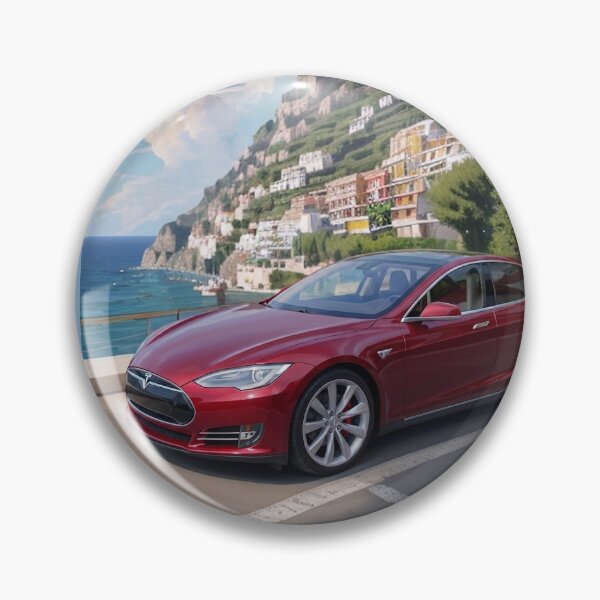 Item preview, Red Luxury Tesla Model S Amalfi Coast Mediterranean Art designed and sold by UmSkelig834.