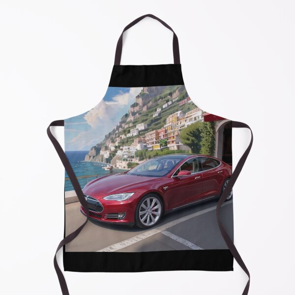Item preview, Red Luxury Tesla Model S Amalfi Coast Mediterranean Art designed and sold by UmSkelig834.
