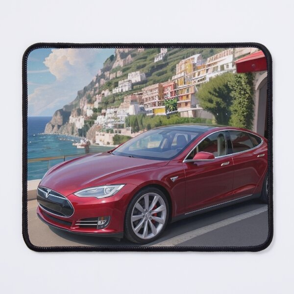 Item preview, Red Luxury Tesla Model S Amalfi Coast Mediterranean Art designed and sold by UmSkelig834.