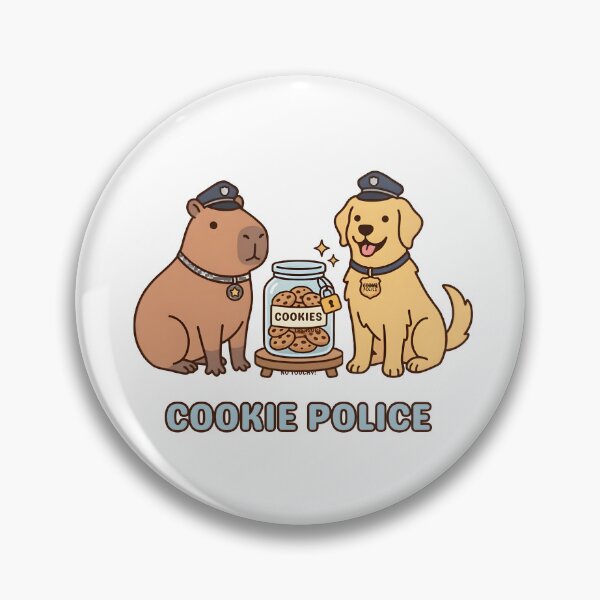 Item preview, Cookie Police Capybara And Dog Guarding Snacks designed and sold by laughingshirts.