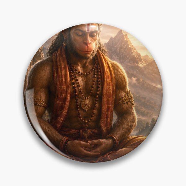 Item preview, Lord Hanuman Meditating on Ram Naam – Peaceful Spiritual Wall Art designed and sold by Homyar.