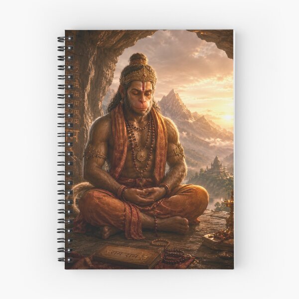 Item preview, Lord Hanuman Meditating on Ram Naam – Peaceful Spiritual Wall Art designed and sold by Homyar.