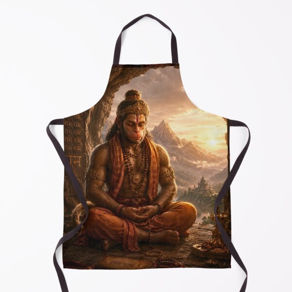 Item preview, Lord Hanuman Meditating on Ram Naam – Peaceful Spiritual Wall Art designed and sold by Homyar.