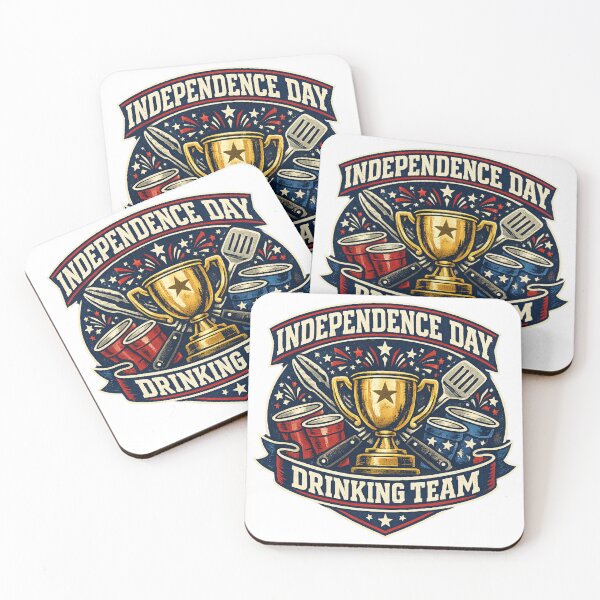 Item preview, Funny 4th of July T-Shirt — Independence Day Drinking Team Badge designed and sold by CerealBoxInk.