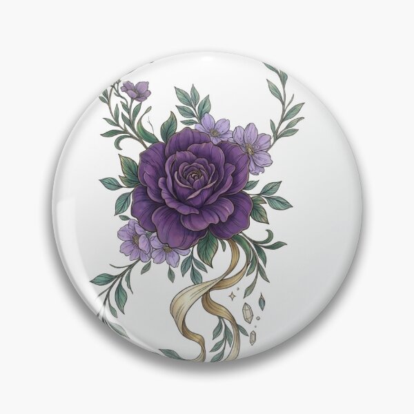 Item preview, Elegant Deep Purple Rose Floral Illustration. designed and sold by GoldenPetalAma.