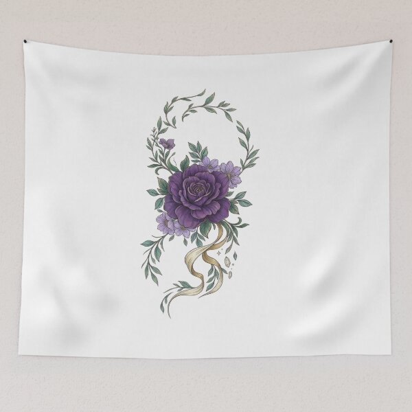 Item preview, Elegant Deep Purple Rose Floral Illustration. designed and sold by GoldenPetalAma.