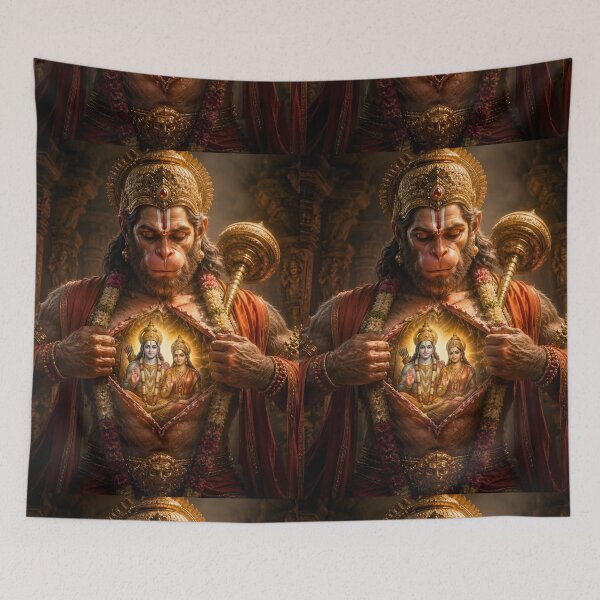 Item preview, Hanuman Revealing Lord Ram in His Heart – Ultimate Devotion Hindu Wall Art designed and sold by Homyar.