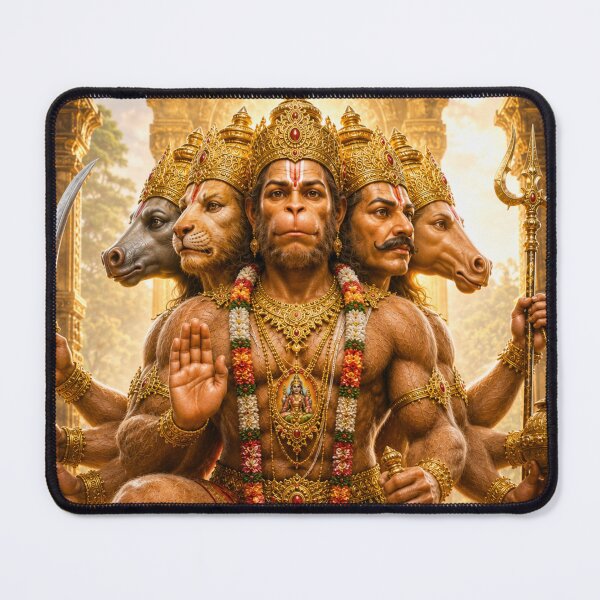 Item preview, Panchmukhi Hanuman – Five Faced Divine Protector Hindu Wall Art designed and sold by Homyar.