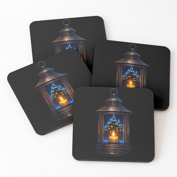 Item preview, Dark Gothic Lantern Haunted Castle Inside — Moody Dark Fantasy Art Print designed and sold by ArtoryWorks.