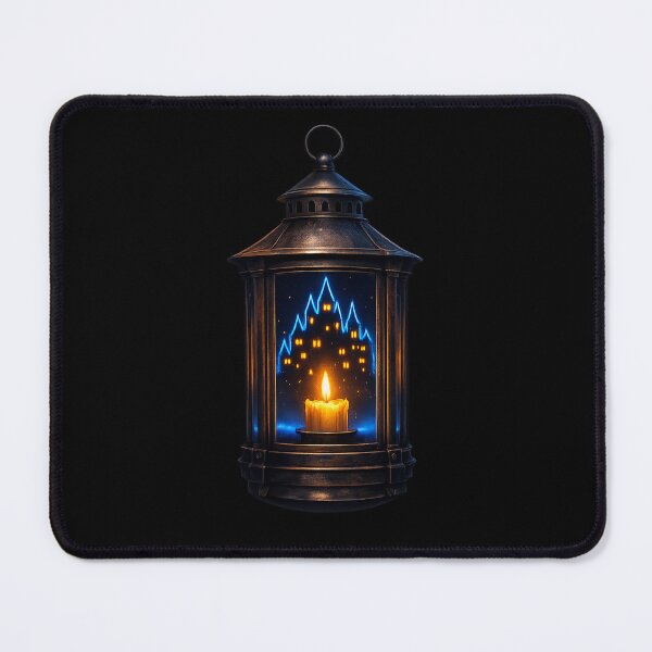 Item preview, Dark Gothic Lantern Haunted Castle Inside — Moody Dark Fantasy Art Print designed and sold by ArtoryWorks.