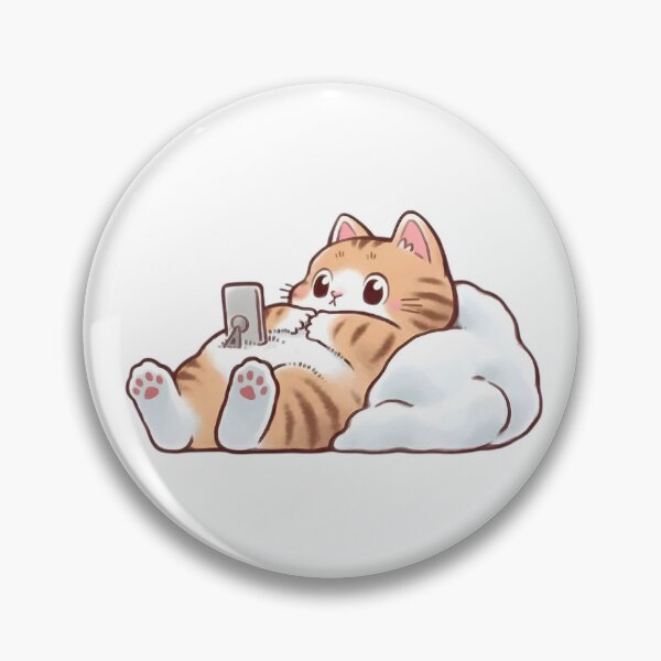 Item preview, Cute Lazy Cat on Bean Bag Sticker | Cozy Kitty Scrolling Phone | Kawaii Cat Cartoon designed and sold by Dyan4.