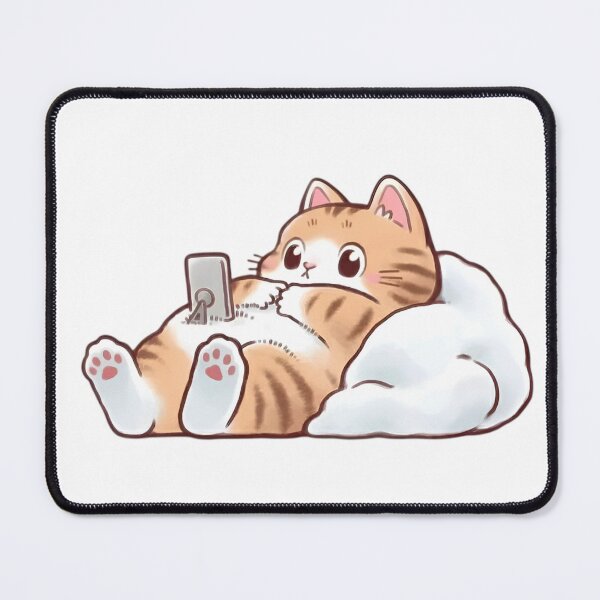 Item preview, Cute Lazy Cat on Bean Bag Sticker | Cozy Kitty Scrolling Phone | Kawaii Cat Cartoon designed and sold by Dyan4.