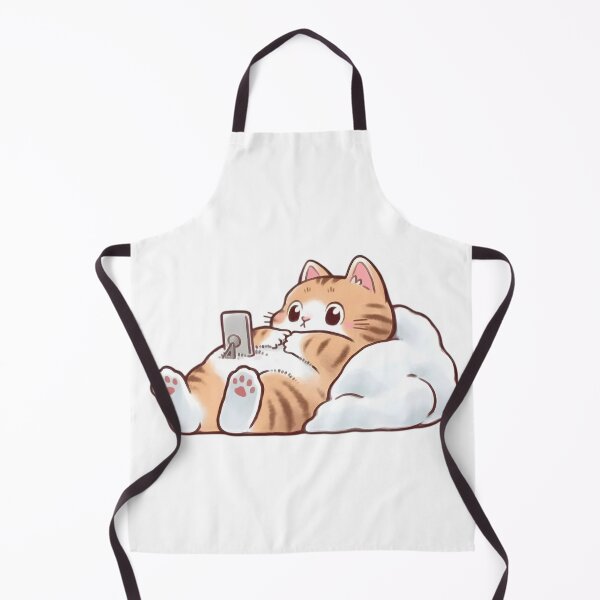 Item preview, Cute Lazy Cat on Bean Bag Sticker | Cozy Kitty Scrolling Phone | Kawaii Cat Cartoon designed and sold by Dyan4.