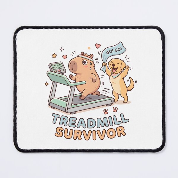 Item preview, Treadmill Survivor Capybara And Dog Workout designed and sold by laughingshirts.