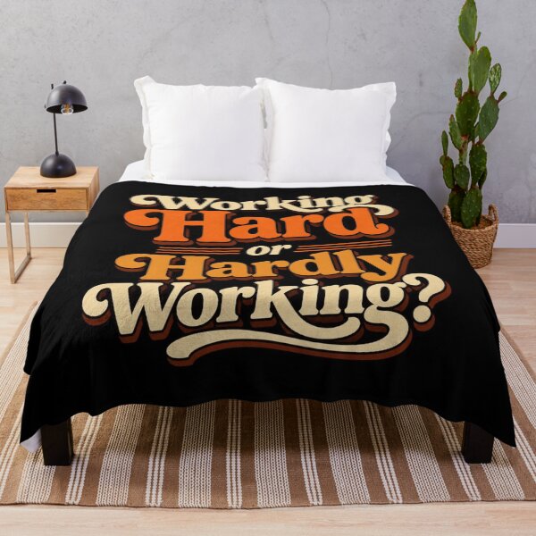 Item preview, Working Hard or Hardly Working? | Funny Retro Work Quote designed and sold by Irene Catchmind.