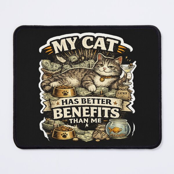 Item preview, My Cat Has Better Benefits Than Me Funny Cat Lover Sticker designed and sold by piketo.