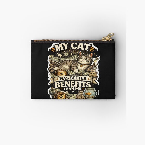 Item preview, My Cat Has Better Benefits Than Me Funny Cat Lover Sticker designed and sold by piketo.