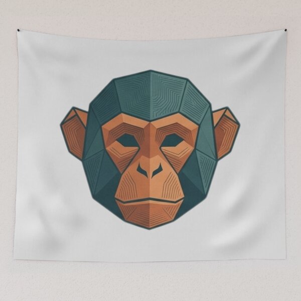 Item preview, Geometric Monkey Mask – Urban Style Sweatshirt for Creative Youth designed and sold by bsbd-action.