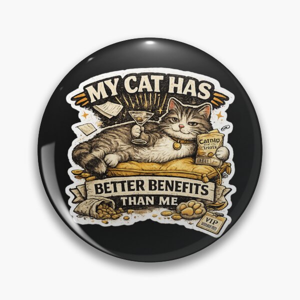 Item preview, My Cat Has Better Benefits Than Me Funny Cat Lover Sticker designed and sold by piketo.