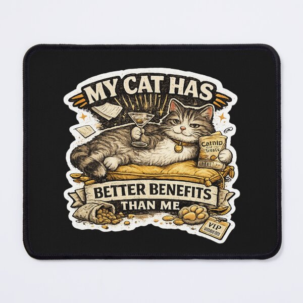 Item preview, My Cat Has Better Benefits Than Me Funny Cat Lover Sticker designed and sold by piketo.