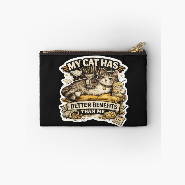 Item preview, My Cat Has Better Benefits Than Me Funny Cat Lover Sticker designed and sold by piketo.