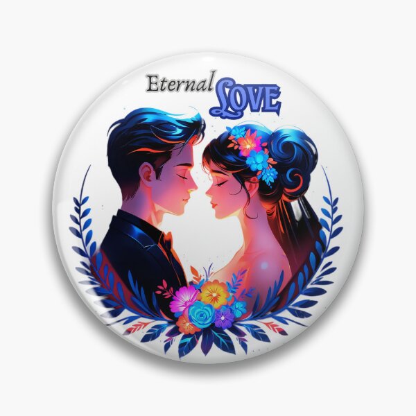 Item preview, Eternal Love – Romantic Floral Couple Neon Art designed and sold by IMuDesigner.