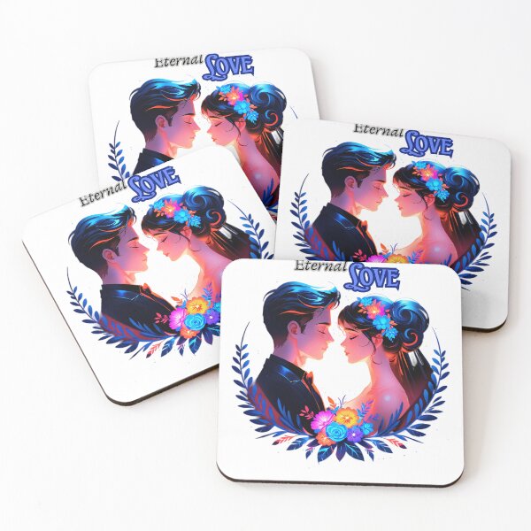 Item preview, Eternal Love – Romantic Floral Couple Neon Art designed and sold by IMuDesigner.