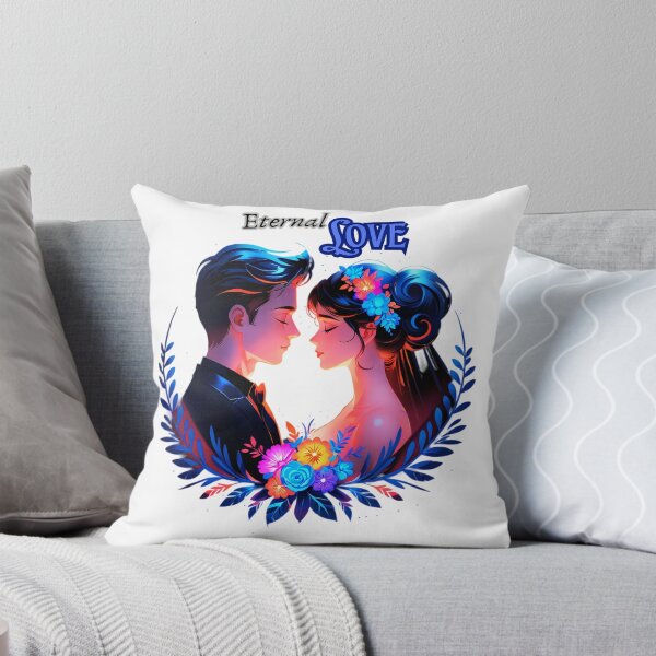 Item preview, Eternal Love – Romantic Floral Couple Neon Art designed and sold by IMuDesigner.