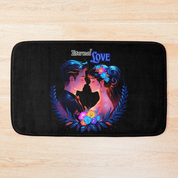 Item preview, Eternal Love – Romantic Floral Couple Neon Art designed and sold by IMuDesigner.