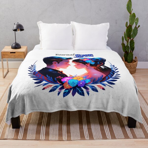 Item preview, Eternal Love – Romantic Floral Couple Neon Art designed and sold by IMuDesigner.