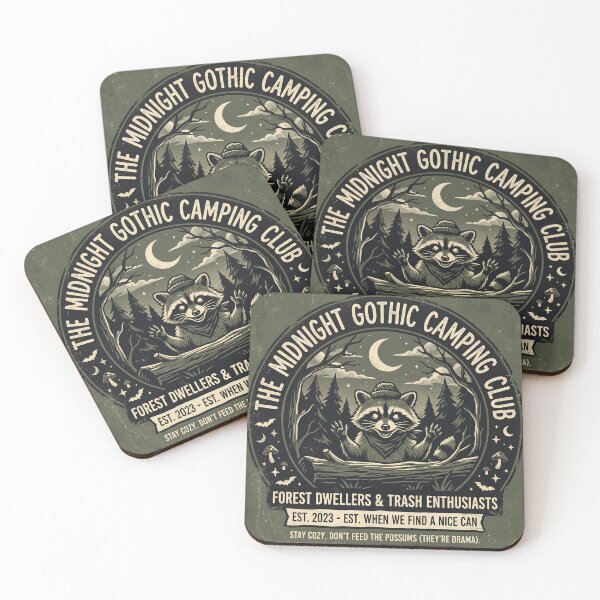 Item preview, Moonlit Raccoon Camping Club Design designed and sold by Dream Capsules.