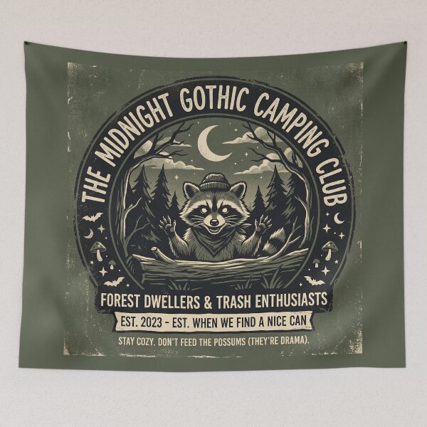 Item preview, Moonlit Raccoon Camping Club Design designed and sold by Dream Capsules.