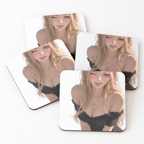 Item preview, Cute Blonde Anime Girl Winking - Aesthetic Waifu designed and sold by wilnickvisuals.