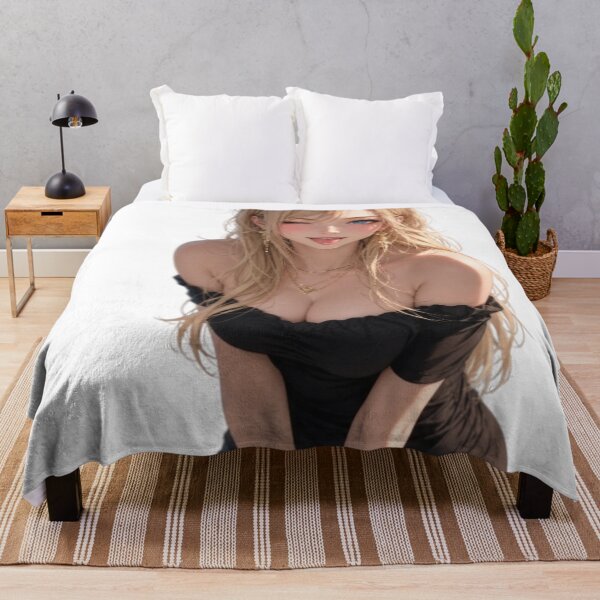 Item preview, Cute Blonde Anime Girl Winking - Aesthetic Waifu designed and sold by wilnickvisuals.