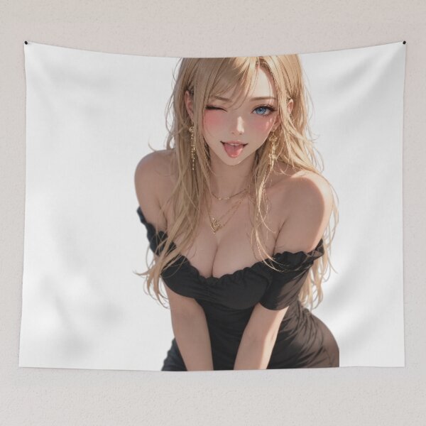 Item preview, Cute Blonde Anime Girl Winking - Aesthetic Waifu designed and sold by wilnickvisuals.