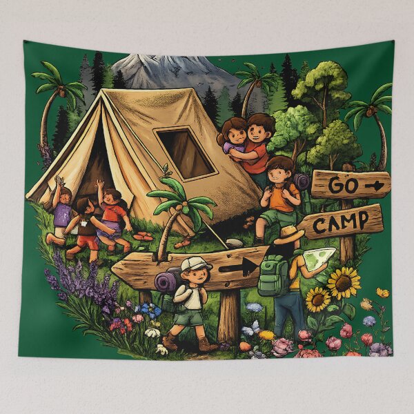 Item preview, Go Camp Family Adventure - Happy Campers and Mountain Camping Art designed and sold by digitalbob60.