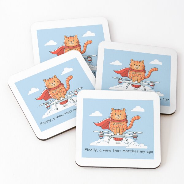 Item preview, Cat flying on a drone - Fantasy Cartoon designed and sold by AmoebaPress.