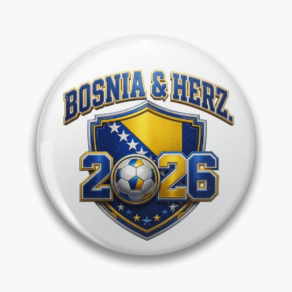 Item preview, Bosnia and Herzegovina 2026 World Soccer Metallic Shield Crest designed and sold by Saq2000.