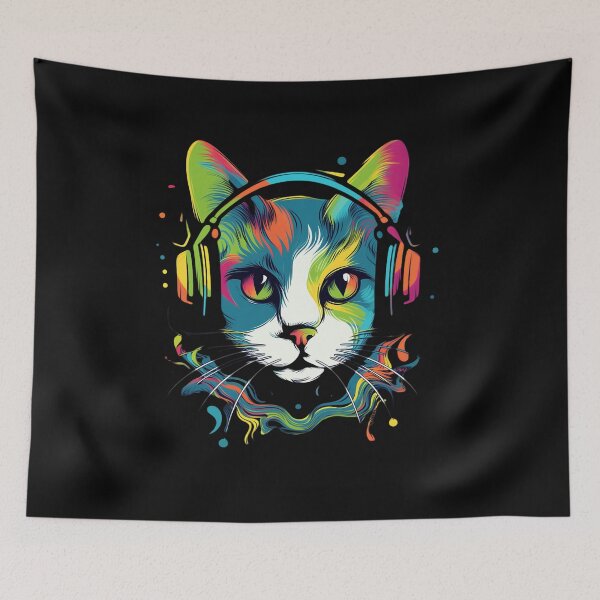 Item preview, Cat listen the music designed and sold by VividMorphk.