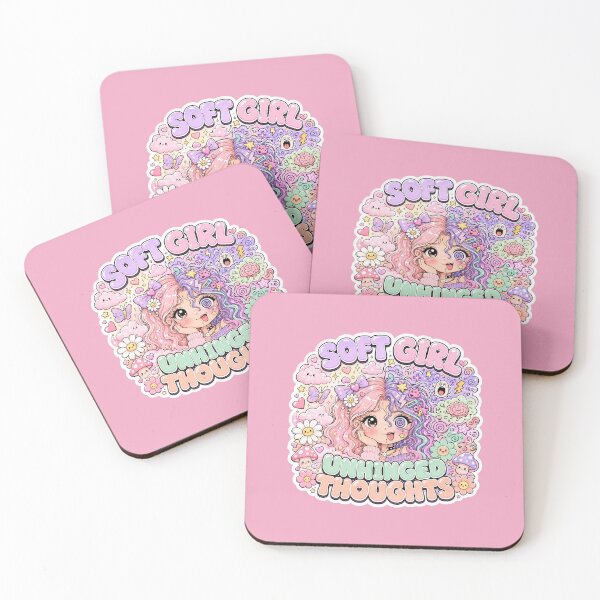 Item preview, Soft Girl Unhinged Thoughts — Kawaii Aesthetic Sticker | Funny Pastel Girl Sticker | Cute Chaotic Vibes designed and sold by EmberPageStudio.