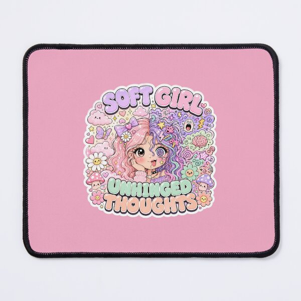 Item preview, Soft Girl Unhinged Thoughts — Kawaii Aesthetic Sticker | Funny Pastel Girl Sticker | Cute Chaotic Vibes designed and sold by EmberPageStudio.