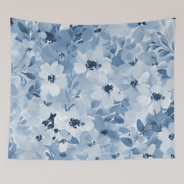 Item preview, Cottagecore Pastel Blue And Cream Classic Floral Pattern designed and sold by DEC02.